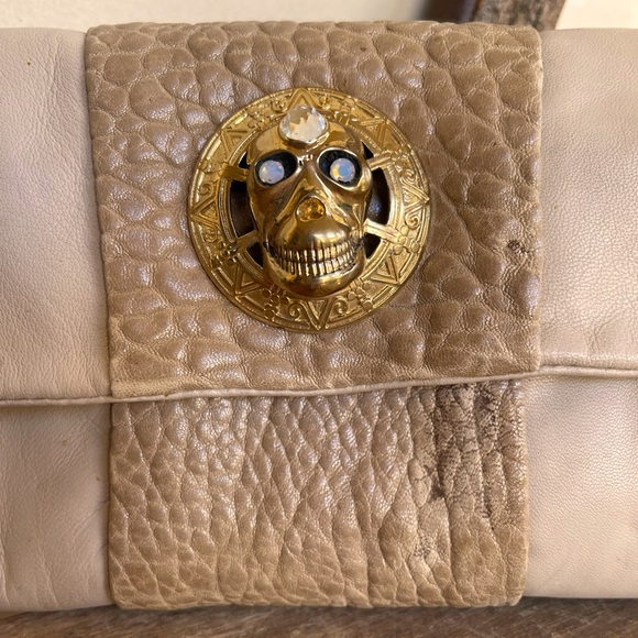 MICHELLE MONROE Leather & Croc Skull Clutch RARE!! - Picture 9 of 9